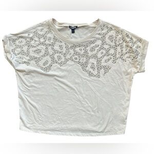 Express Beige Embellished Women's Top - Medium